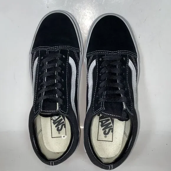 Vans Classic OG Suede Skateboarding Sneaker Black White Women's 6.5 Men's 5 - Picture 9 of 10